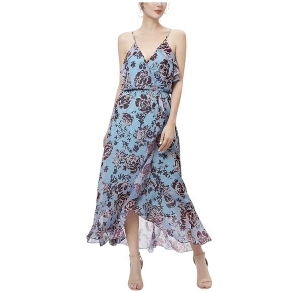 Kimi + Kai Floral Tie-Neck Sleeveless Chiffon Maxi Dress — Size Medium NWOT - Picture 1 of 16